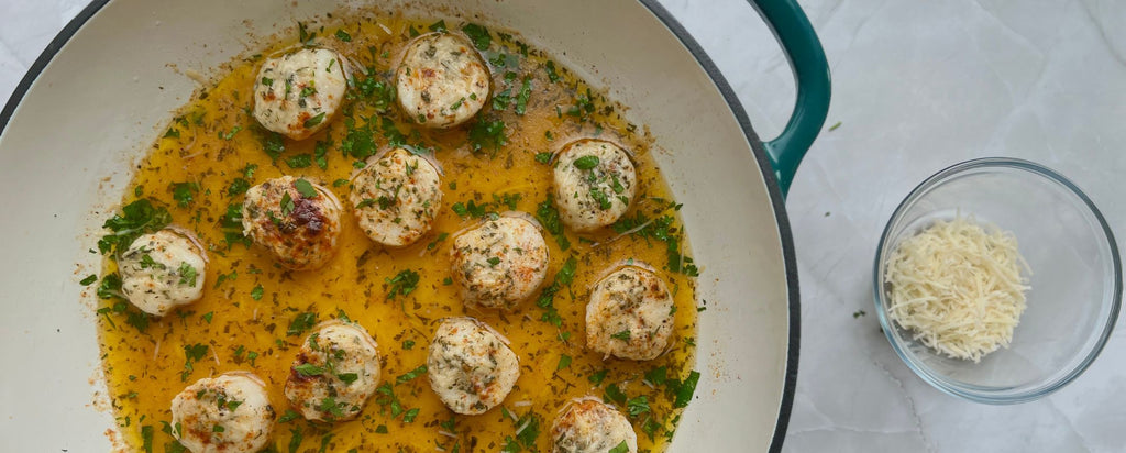 Butter Baked Scallops in Larder & Vine Braiser