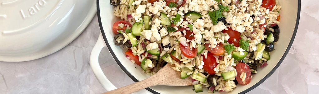 Pasta Salad in Enameled Cast Iron Braiser