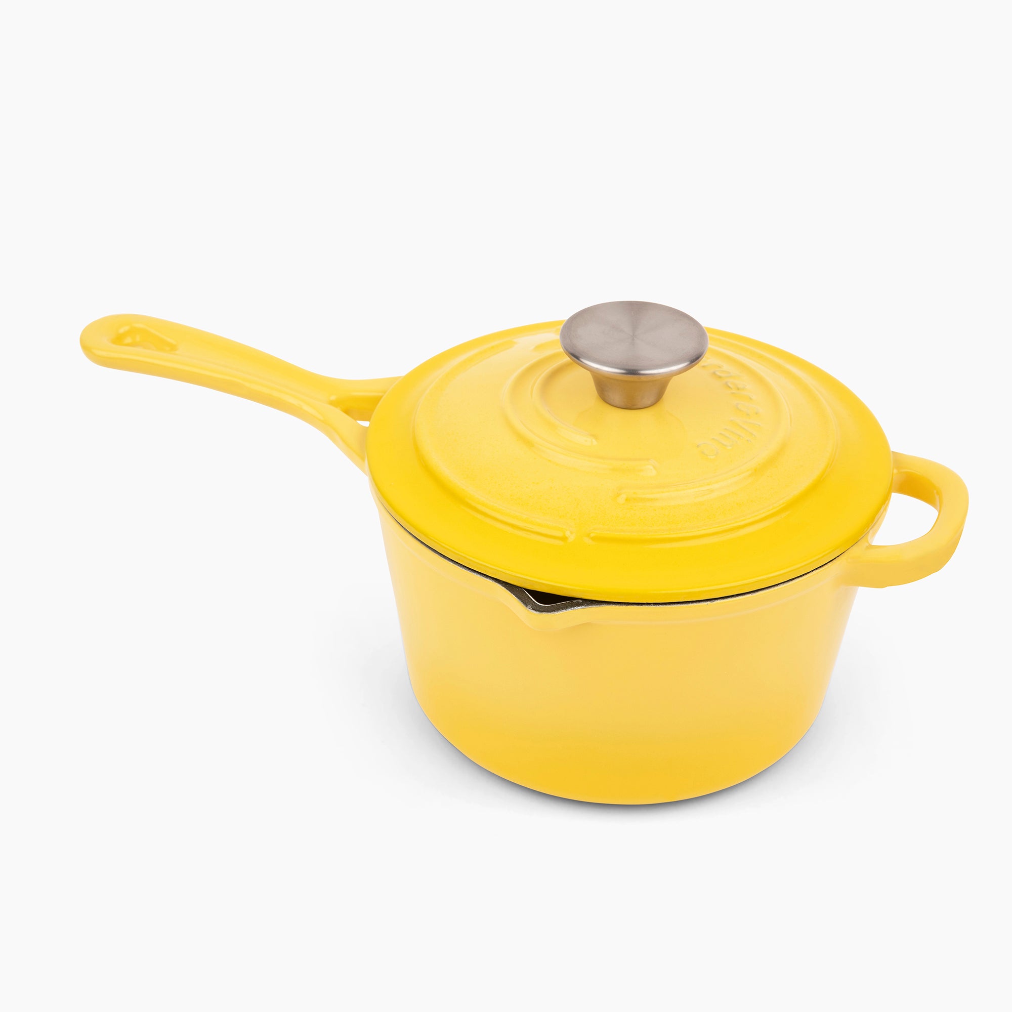 STP Goods Cute Ducklings Enamel on Steel 1.6-Quart Saucepan w/Lid - White, Yellow